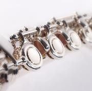 Ausschnitt einer Querflöte Ausschnitt einer Querflöte