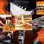 Collage von verschiedenen Instrumenten Collage von verschiedenen Instrumenten