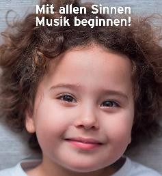 Bild des Flyers mit der Überschrift: "Mit allen Sinnen Musik beginnen"